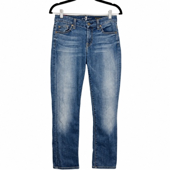 7 For All Mankind Denim - 7 For All Mankind Kimmie Straight Leg Jeans Light Wash Size 0/2